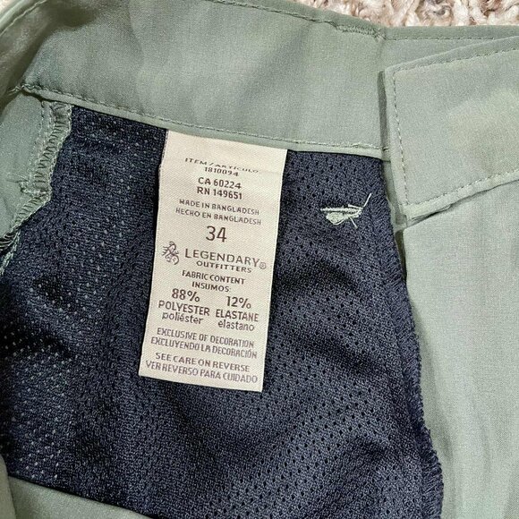Legendary Outfitters Men’s Cargo Tech Shorts Green, Size 34 (New) - Picture 12 of 12